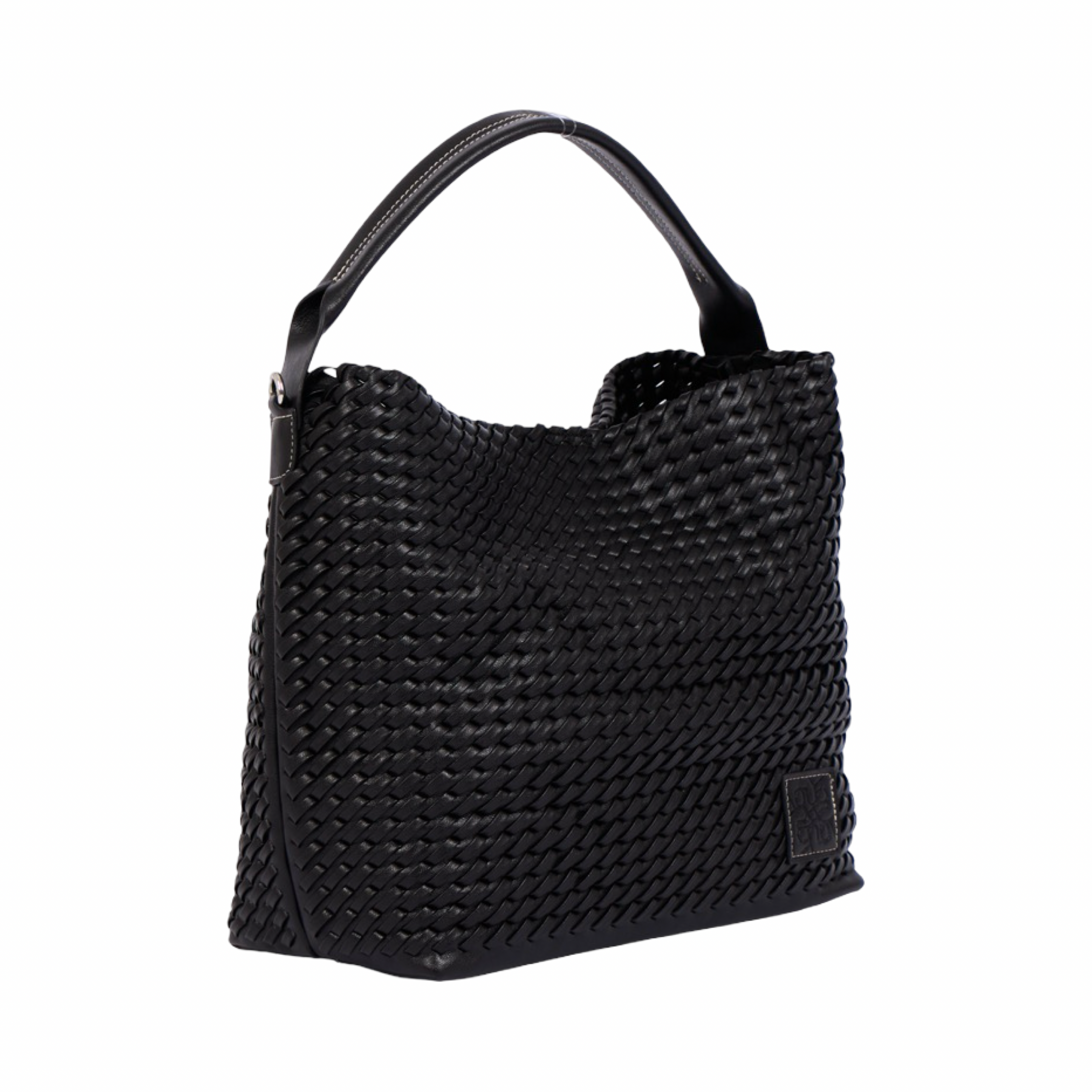 Woven Tote Bag L – Black