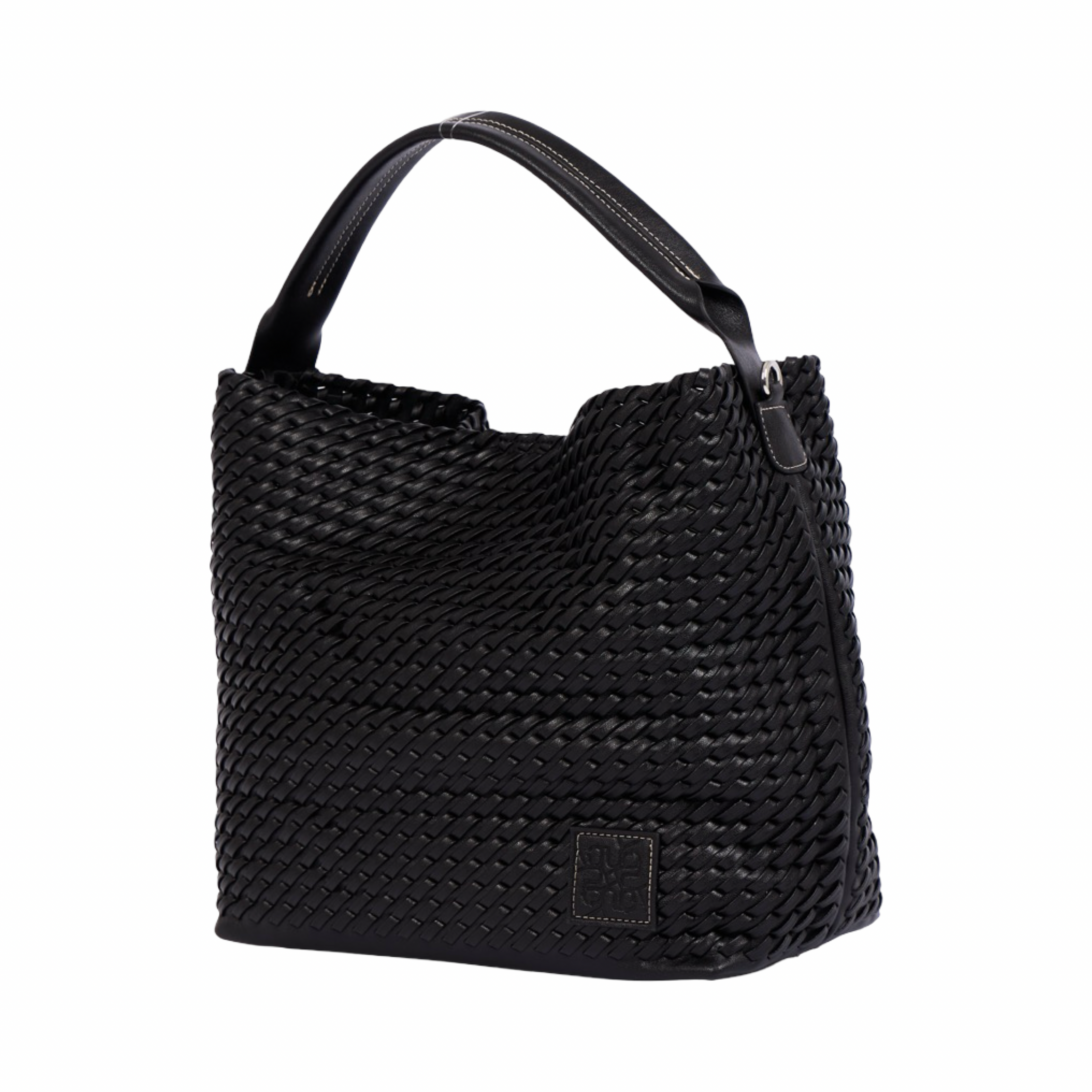 Woven Tote Bag L – Black