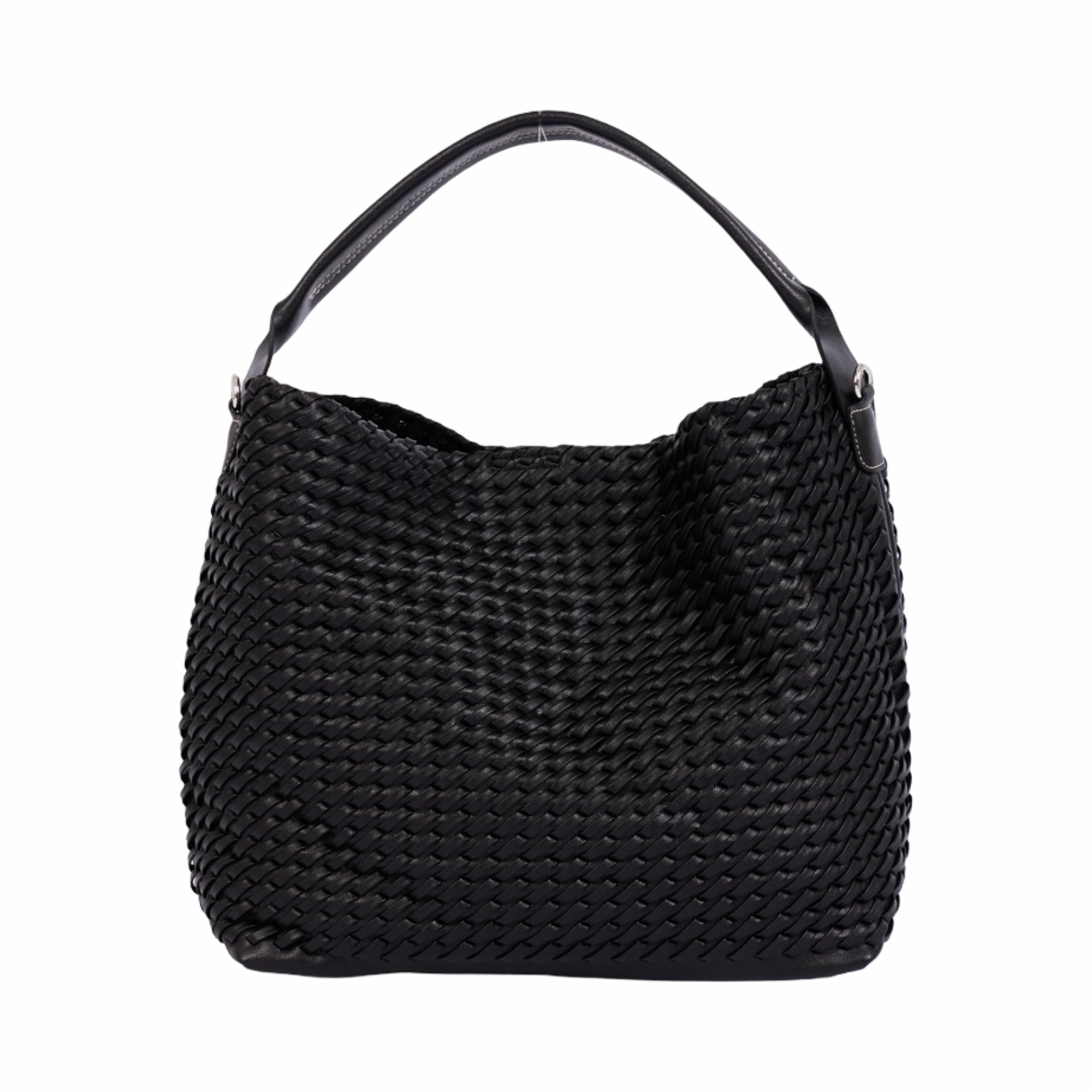 Woven Tote Bag L – Black
