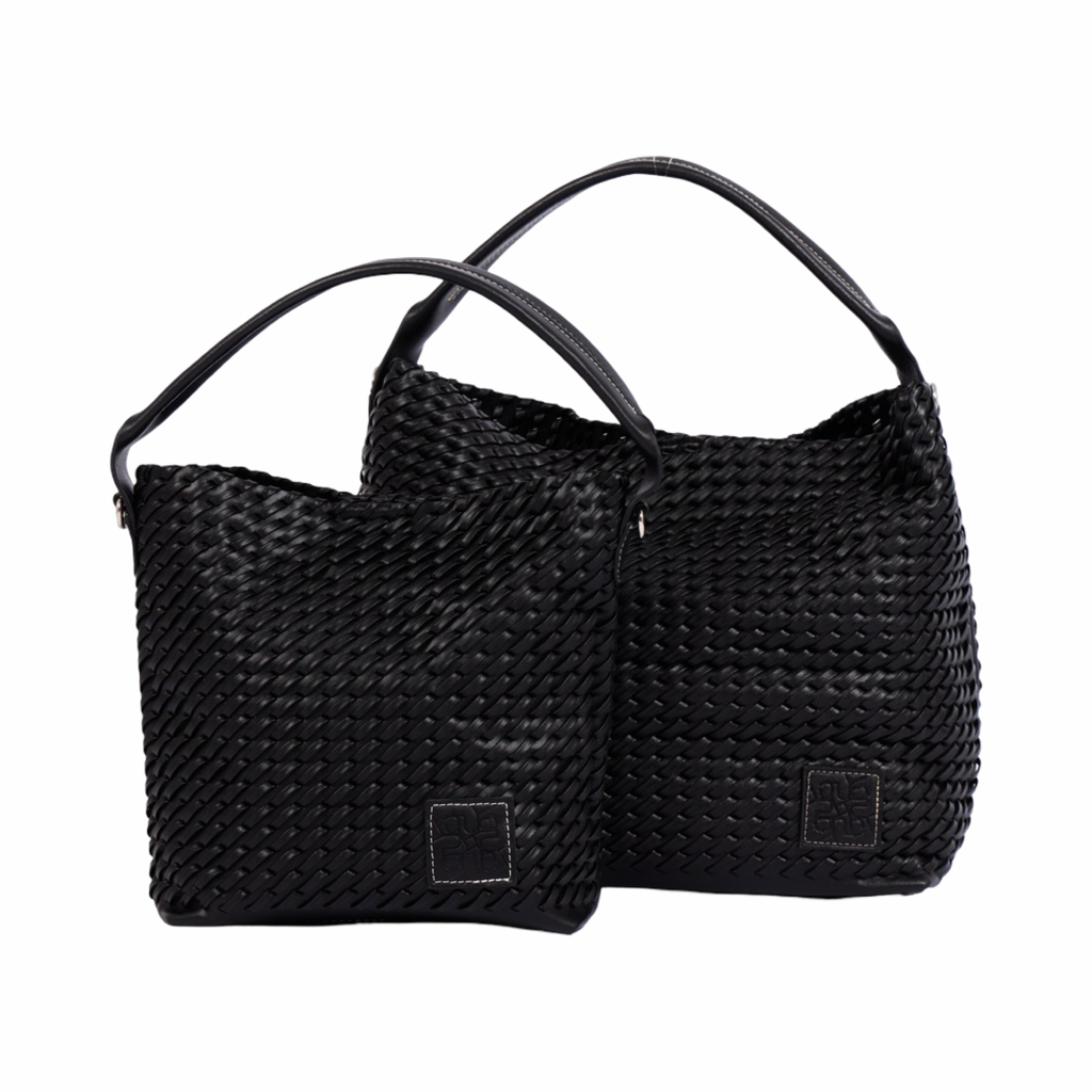 Woven Tote Bag L – Black