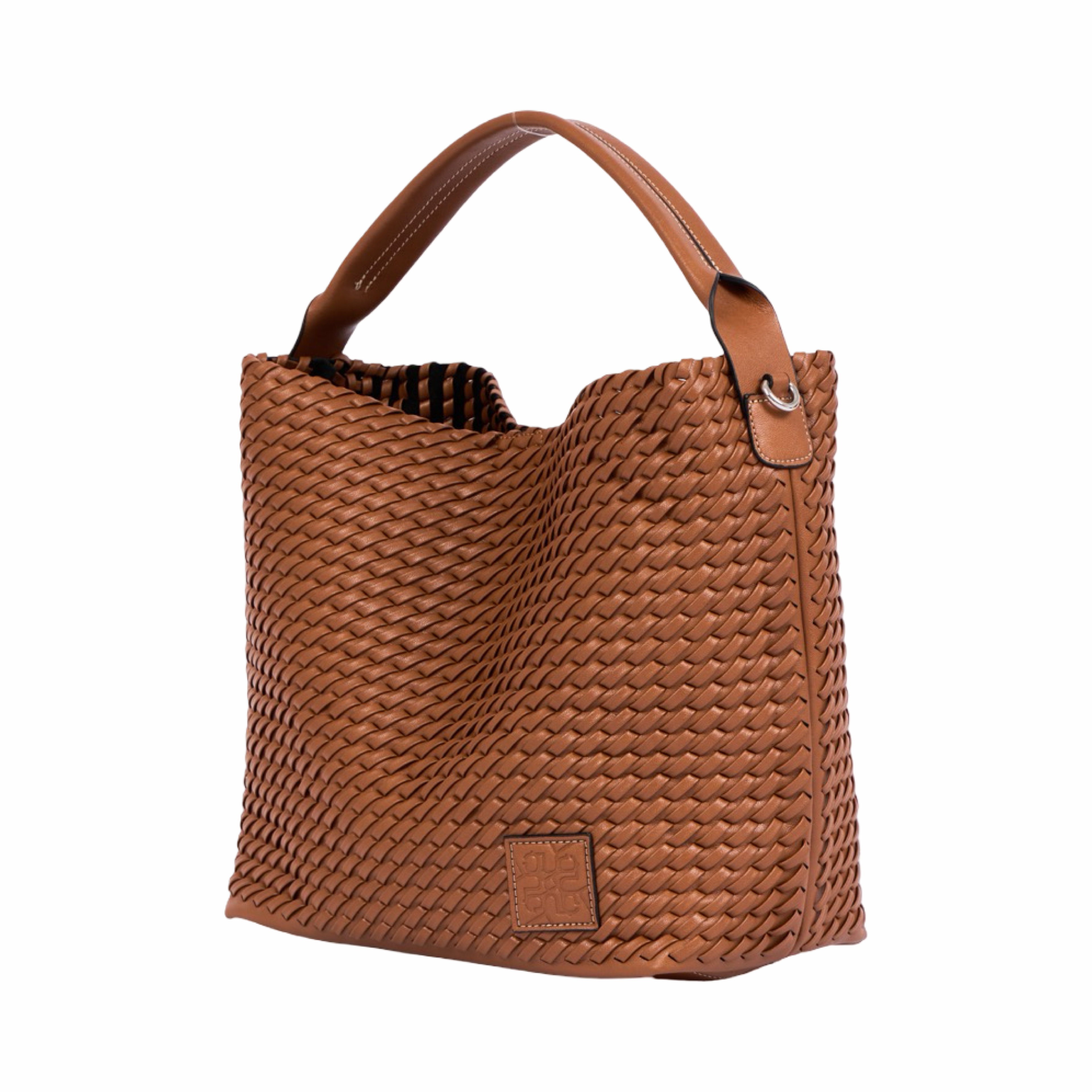 Woven Tote Bag L – Brown