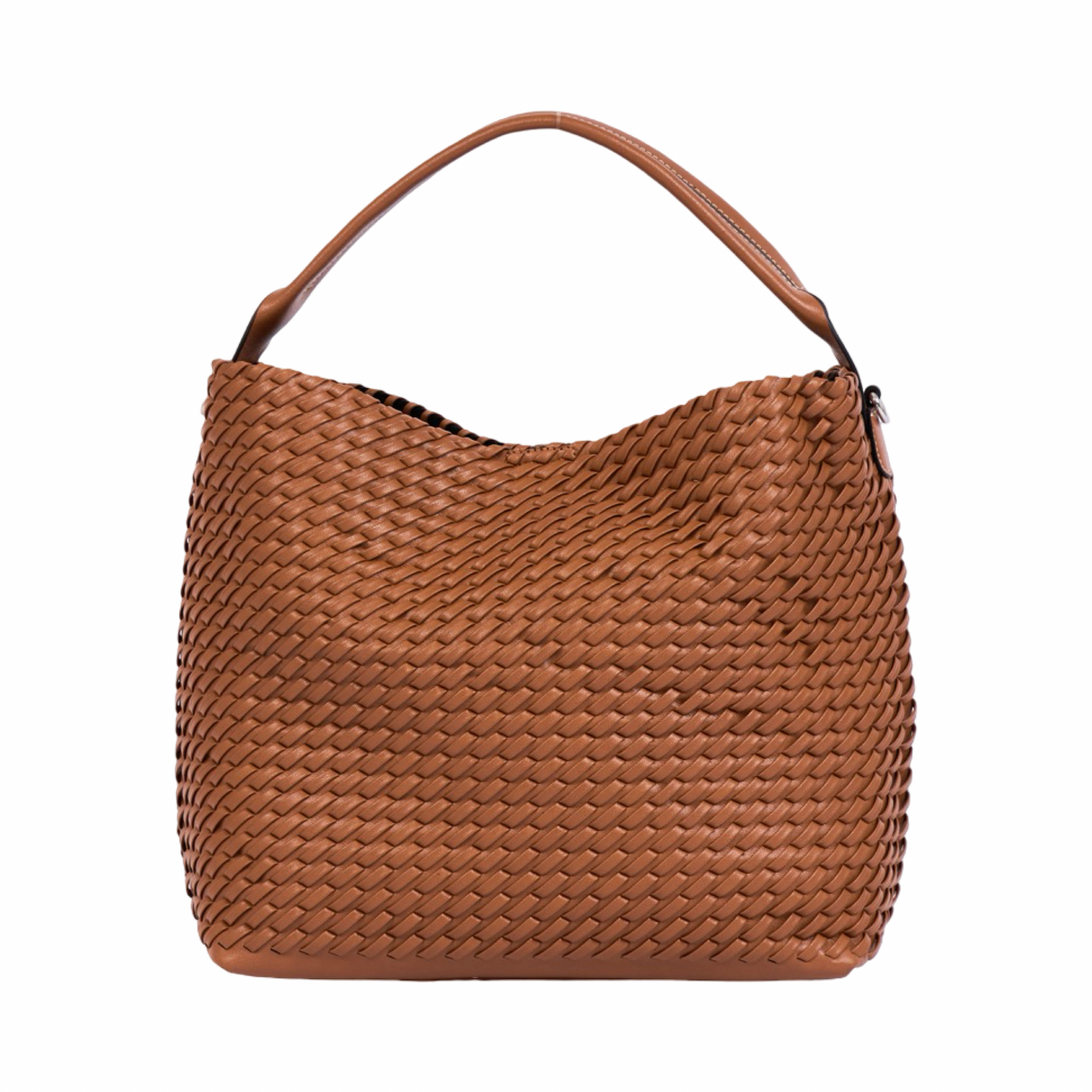 Woven Tote Bag L – Brown