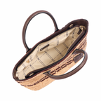 Artisan Vovage – Striped Raffia Tote Bag – Brown