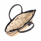 Artisan Vovage – Striped Raffia Tote Bag – Black