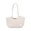 Artisan Leather – Woven Leather Tote Bag M – White