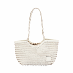 Artisan Leather – Woven Leather Tote Bag M – White