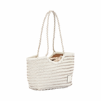 Artisan Leather – Woven Leather Tote Bag M – White
