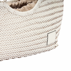 Artisan Leather – Woven Leather Tote Bag M – White
