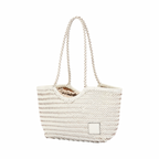 Artisan Leather – Woven Leather Tote Bag M – White