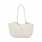 Artisan Leather – Woven Leather Tote Bag M – White
