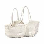 Artisan Leather – Woven Leather Tote Bag M – White