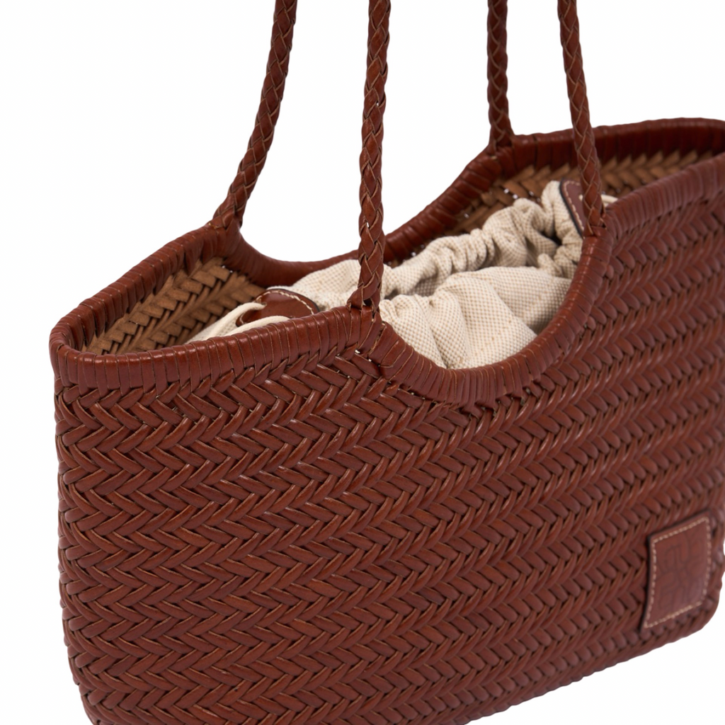 Artisan Leather – Woven Leather Tote Bag M – Brown