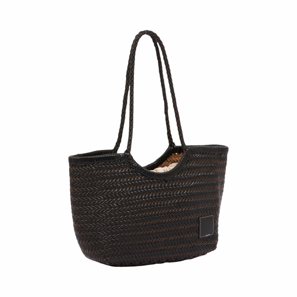 Artisan Leather – Woven Leather Tote Bag M – Black