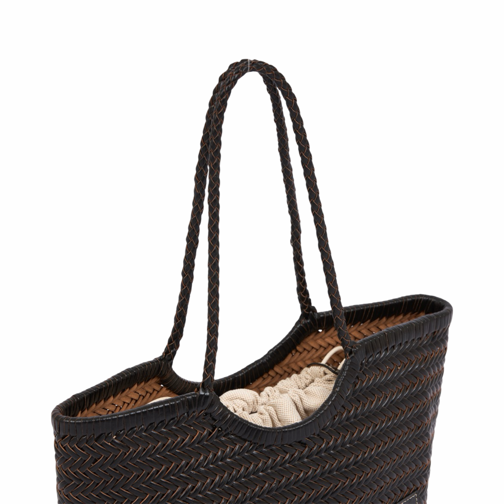 Artisan Leather – Woven Leather Tote Bag M – Black