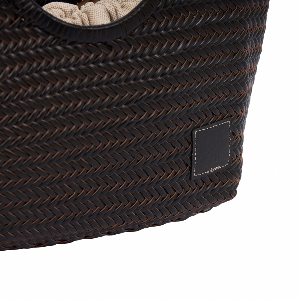 Artisan Leather – Woven Leather Tote Bag M – Black