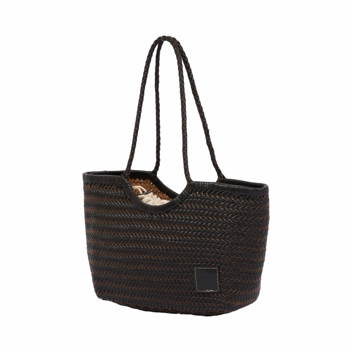 Artisan Leather – Woven Leather Tote Bag M – Black