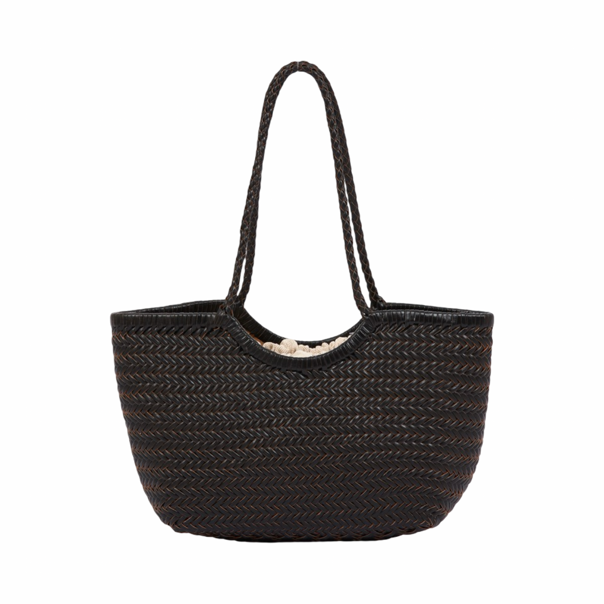 Artisan Leather – Woven Leather Tote Bag M – Black