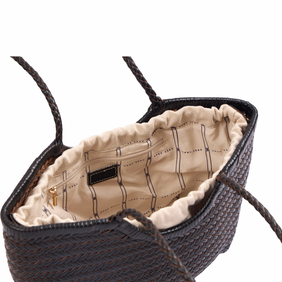 Artisan Leather – Woven Leather Tote Bag M – Black