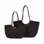 Artisan Leather – Woven Leather Tote Bag M – Black