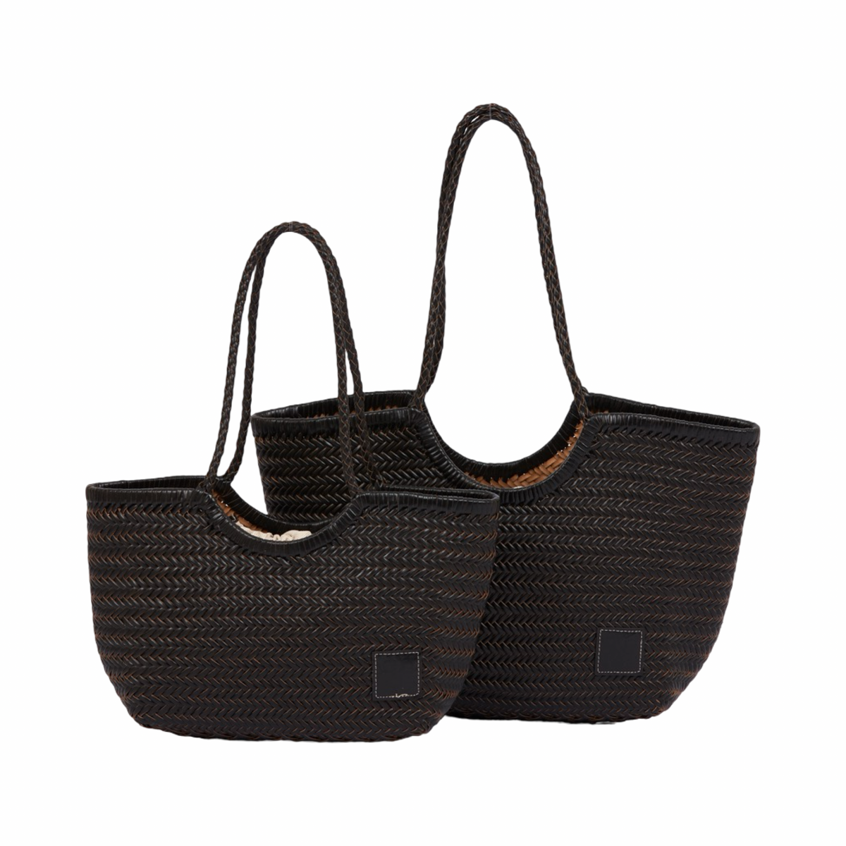 Artisan Leather – Woven Leather Tote Bag M – Black