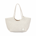 Artisan Leather – Woven Leather Tote Bag L – White