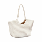 Artisan Leather – Woven Leather Tote Bag L – White