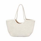 Artisan Leather – Woven Leather Tote Bag L – White