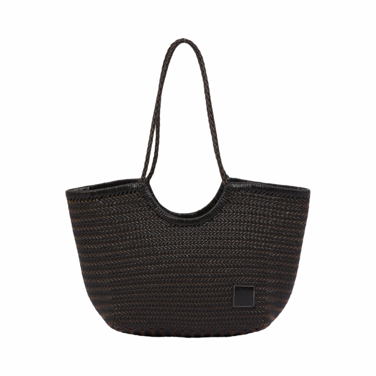 Artisan Leather – Woven Leather Tote Bag L – Black