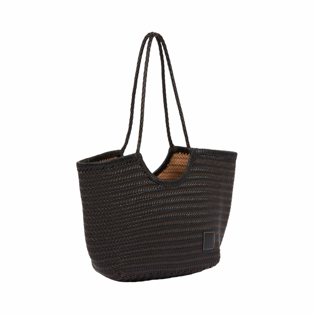 Artisan Leather – Woven Leather Tote Bag L – Black