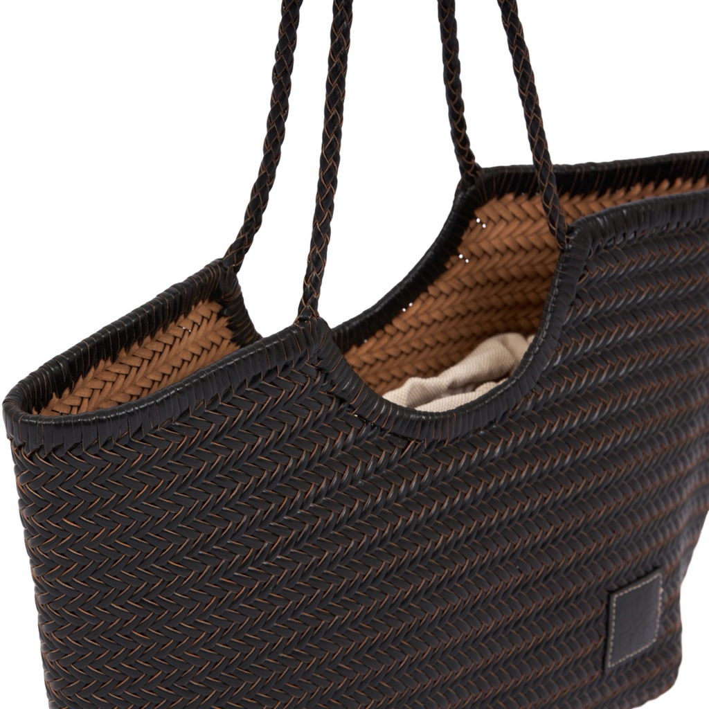 Artisan Leather – Woven Leather Tote Bag L – Black