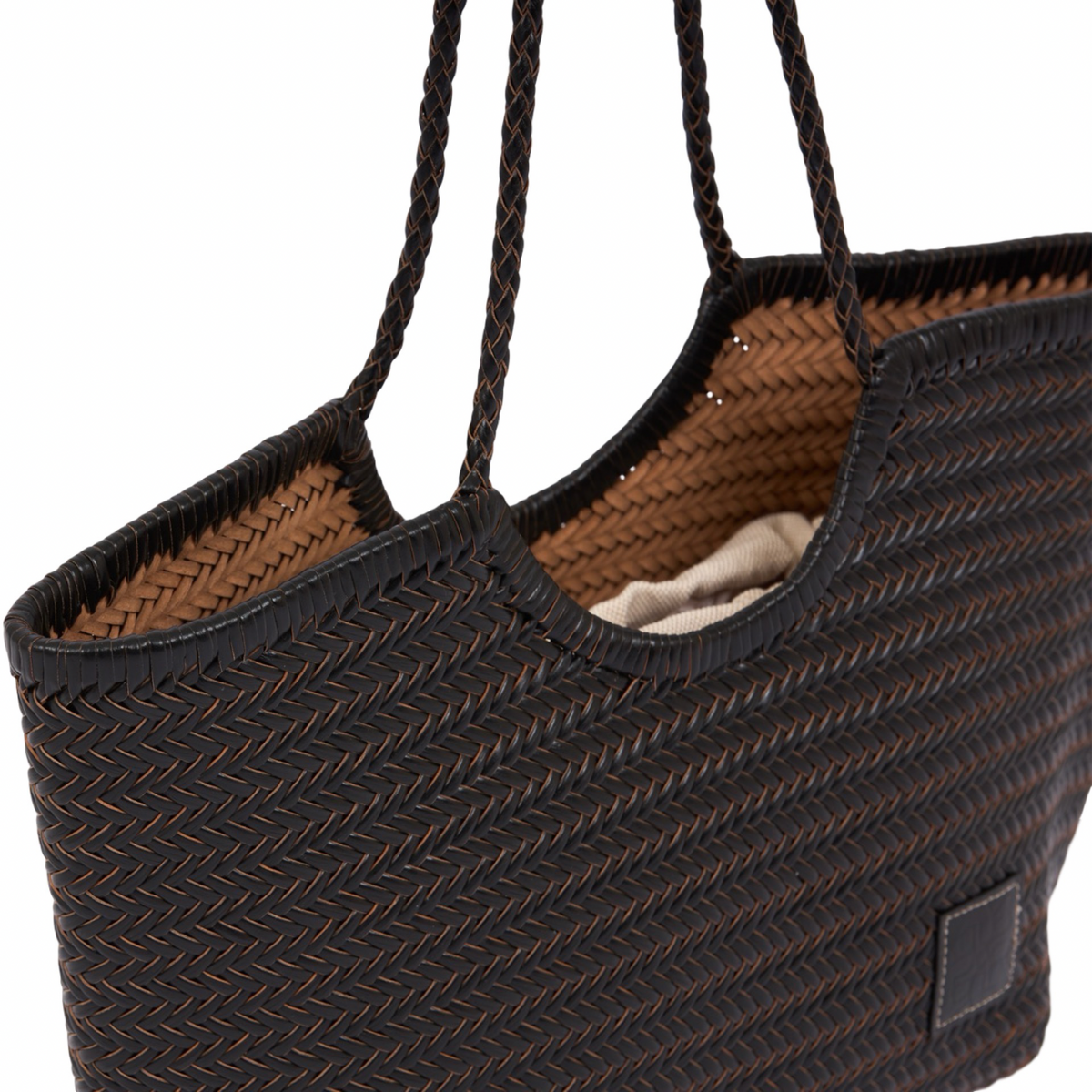 Artisan Leather – Woven Leather Tote Bag L – Black