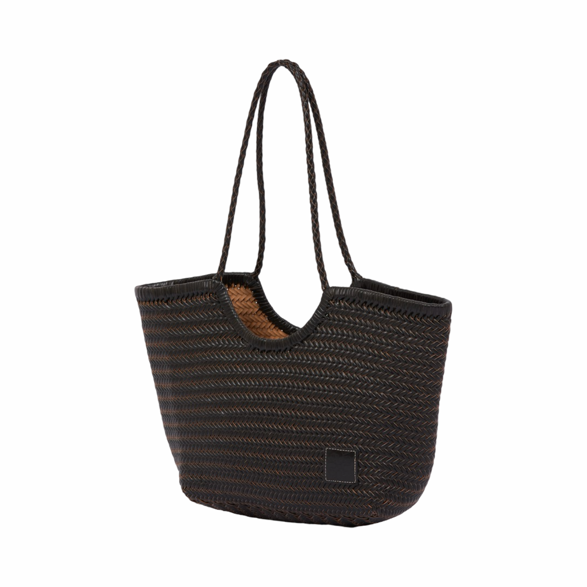 Artisan Leather – Woven Leather Tote Bag L – Black