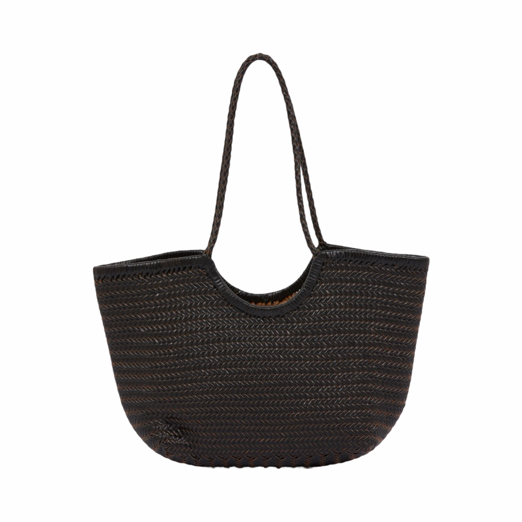 Artisan Leather – Woven Leather Tote Bag L – Black