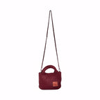 Signature Weave – Hobo Crossbody Bag S – Red Wine