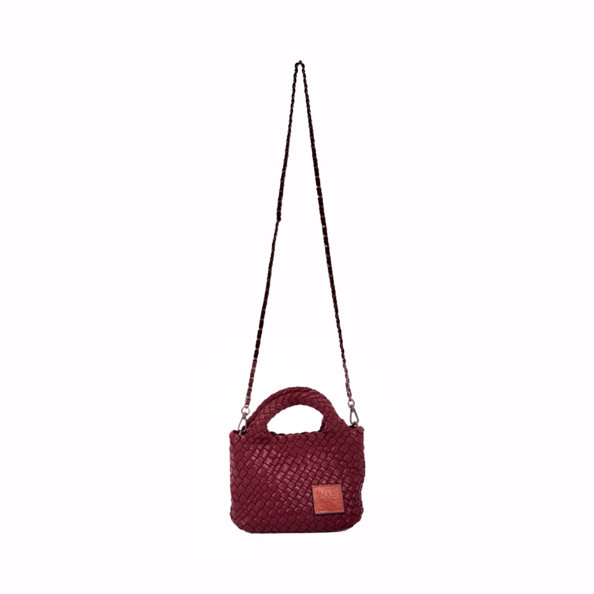 Signature Weave – Hobo Crossbody Bag S – Red Wine