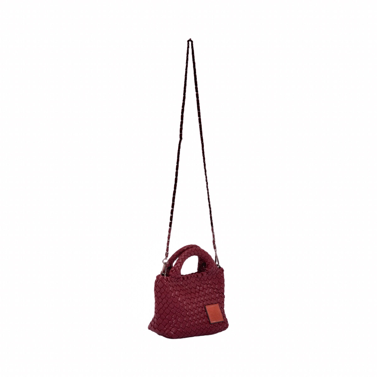 Signature Weave – Hobo Crossbody Bag S – Red Wine