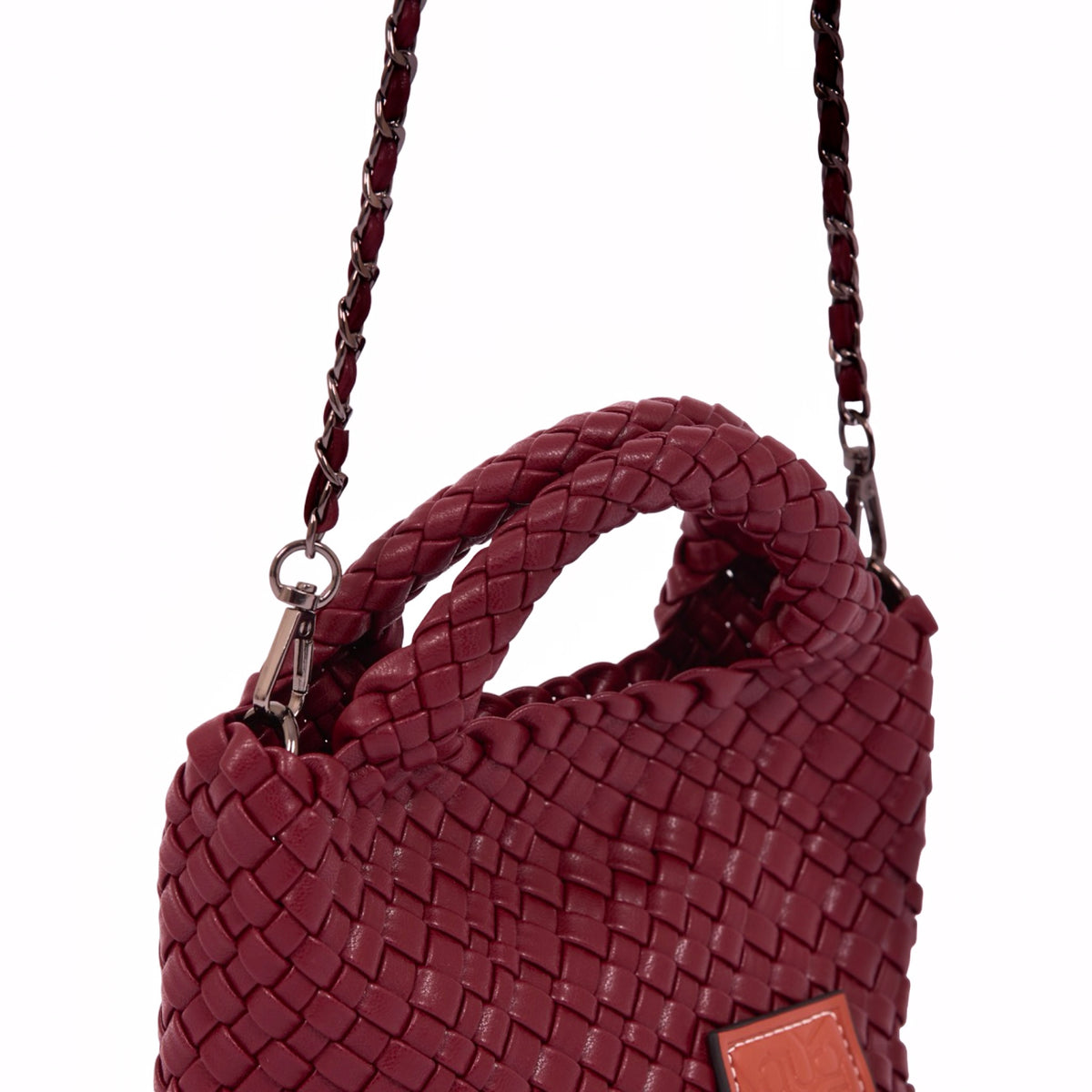 Signature Weave – Hobo Crossbody Bag S – Red Wine