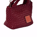 Signature Weave – Hobo Crossbody Bag S – Red Wine