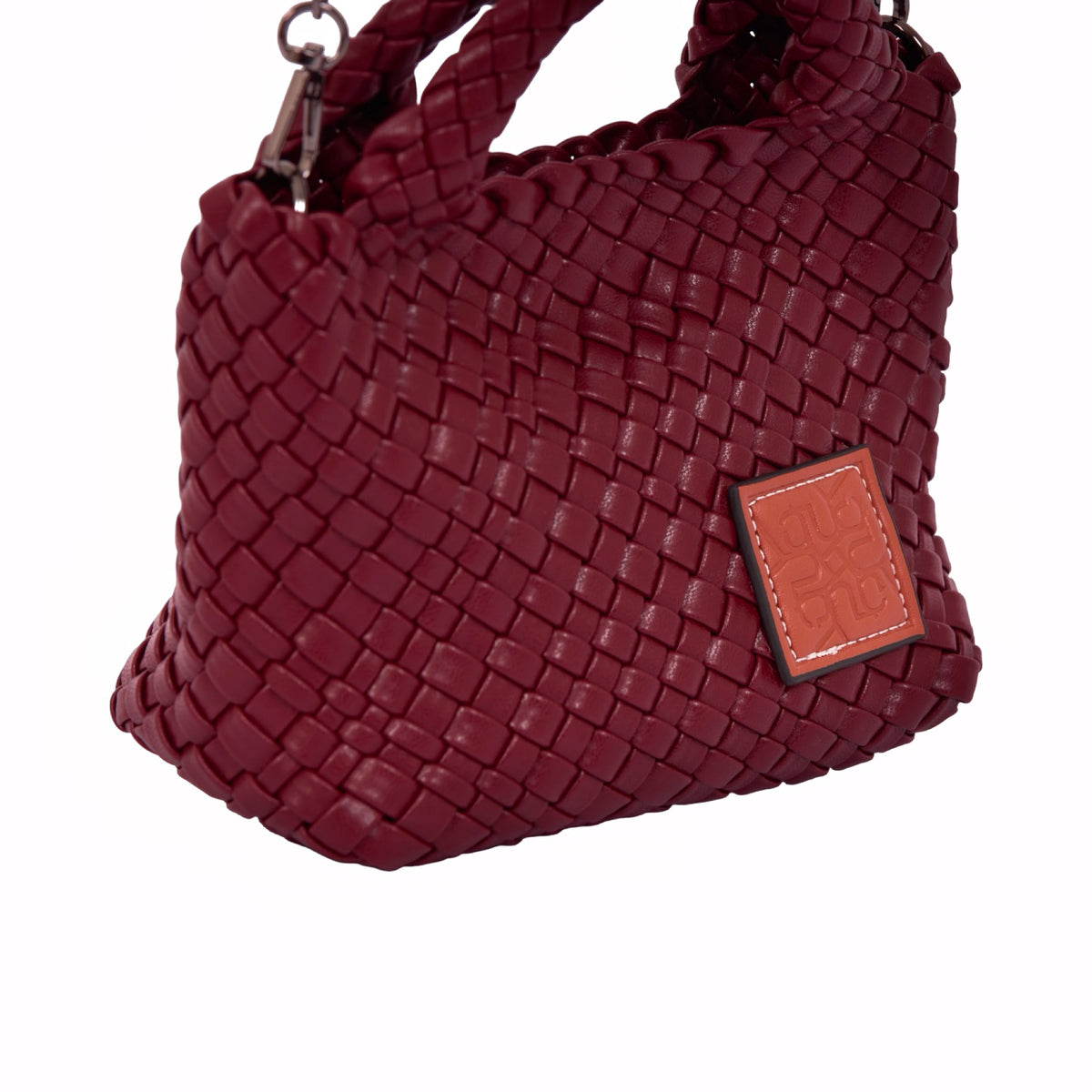 Signature Weave – Hobo Crossbody Bag S – Red Wine