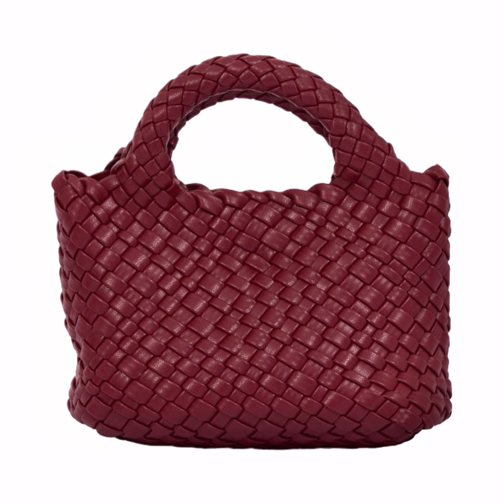 Signature Weave – Hobo Crossbody Bag S – Red Wine