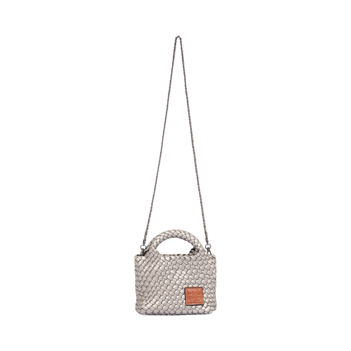 Signature Weave – Hobo Crossbody Bag S – Silver
