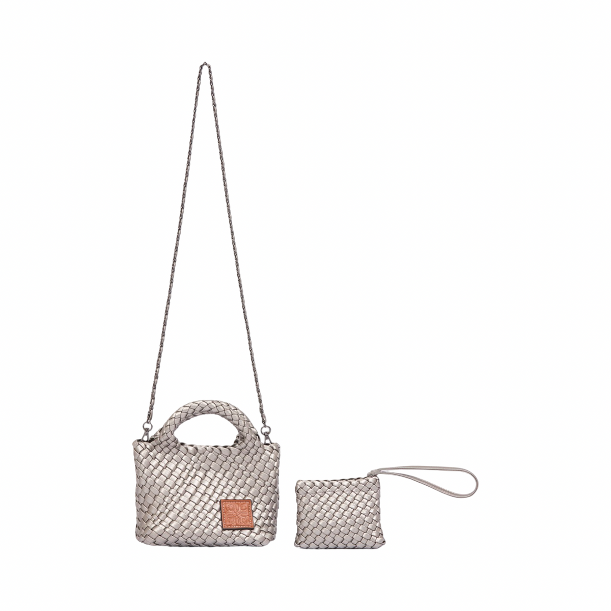 Signature Weave – Hobo Crossbody Bag S – Silver