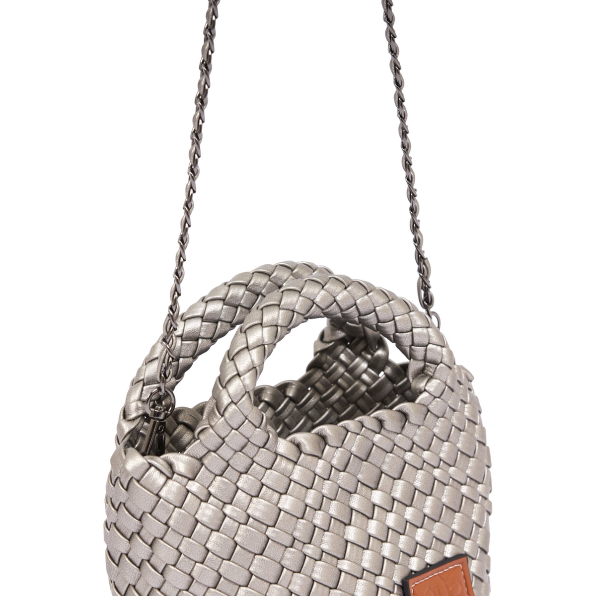 Signature Weave – Hobo Crossbody Bag S – Silver