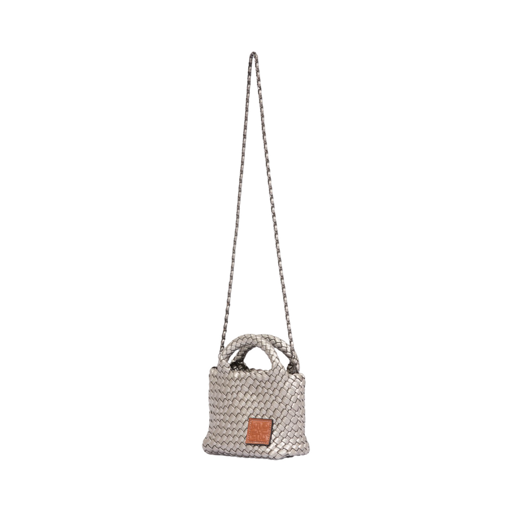 Signature Weave – Hobo Crossbody Bag S – Silver