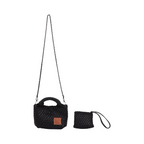 Signature Weave – Hobo Crossbody Bag S – Black
