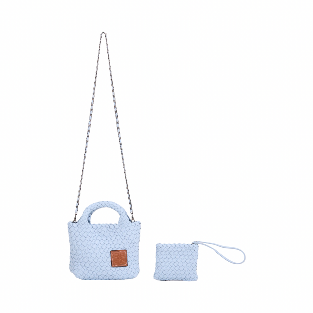 Signature Weave – Hobo Crossbody Bag S – Baby Blue