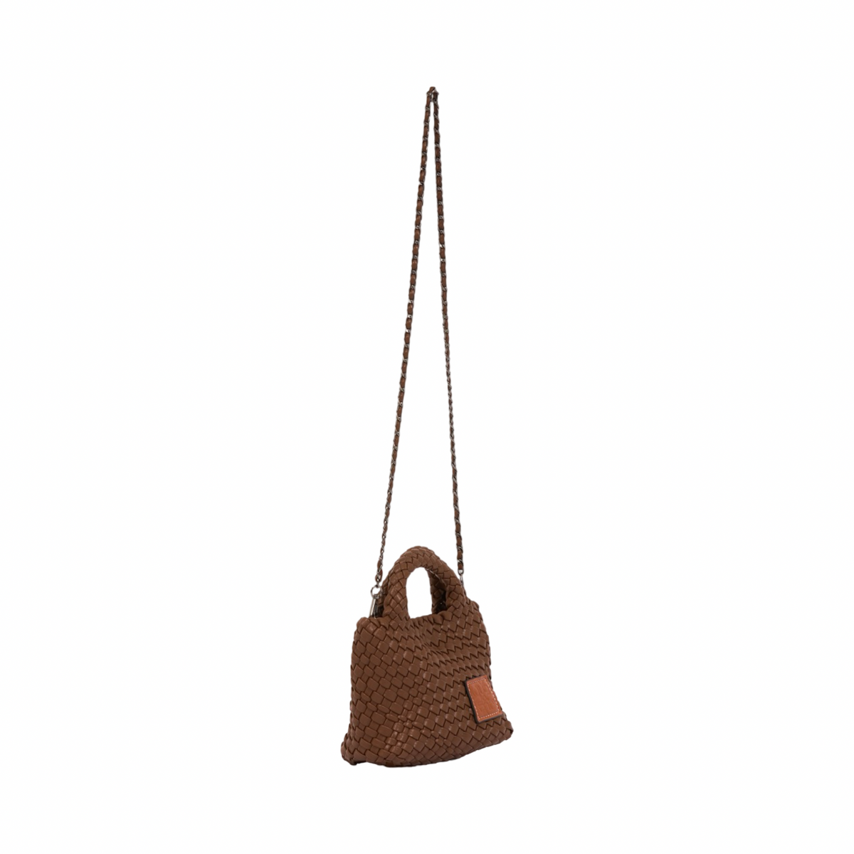 Signature Weave – Hobo Crossbody Bag S – Chestnut