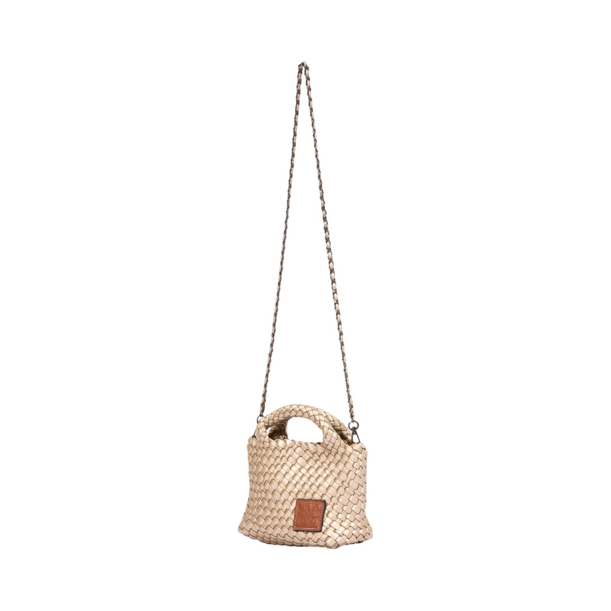 Signature Weave – Hobo Crossbody Bag S – Gold