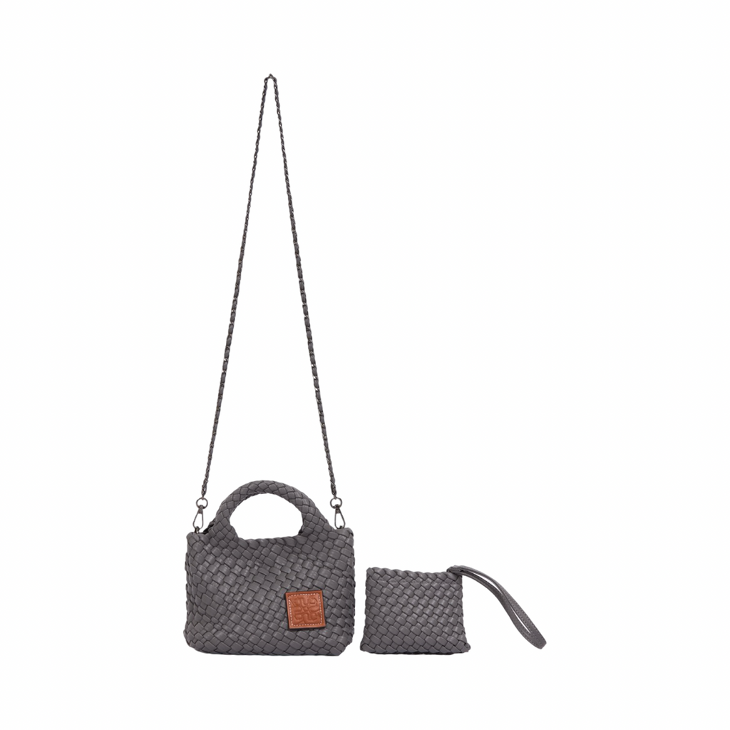 Signature Weave – Hobo Crossbody Bag S – Grey