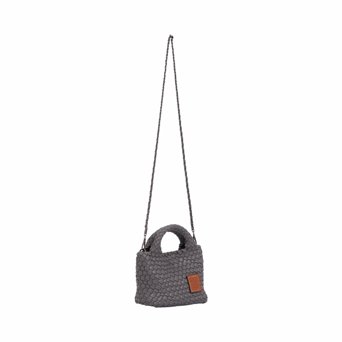 Signature Weave – Hobo Crossbody Bag S – Grey